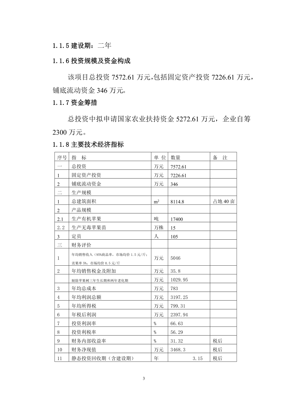 陕西省白水县康家苹果专业合作社千亩有面苹果基地建设项目可行性论证报告.doc_第3页