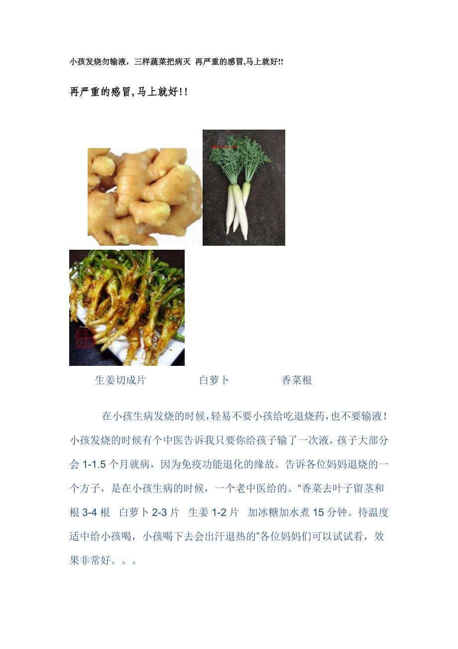 小孩发烧食疗秘方(精品)_第1页