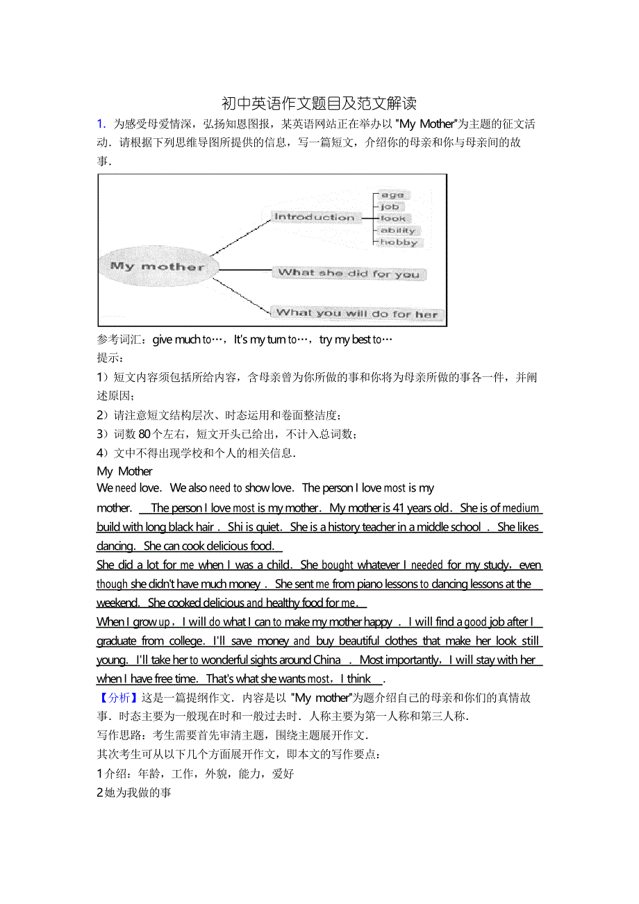 八年级英语作文及范文共50篇_第1页