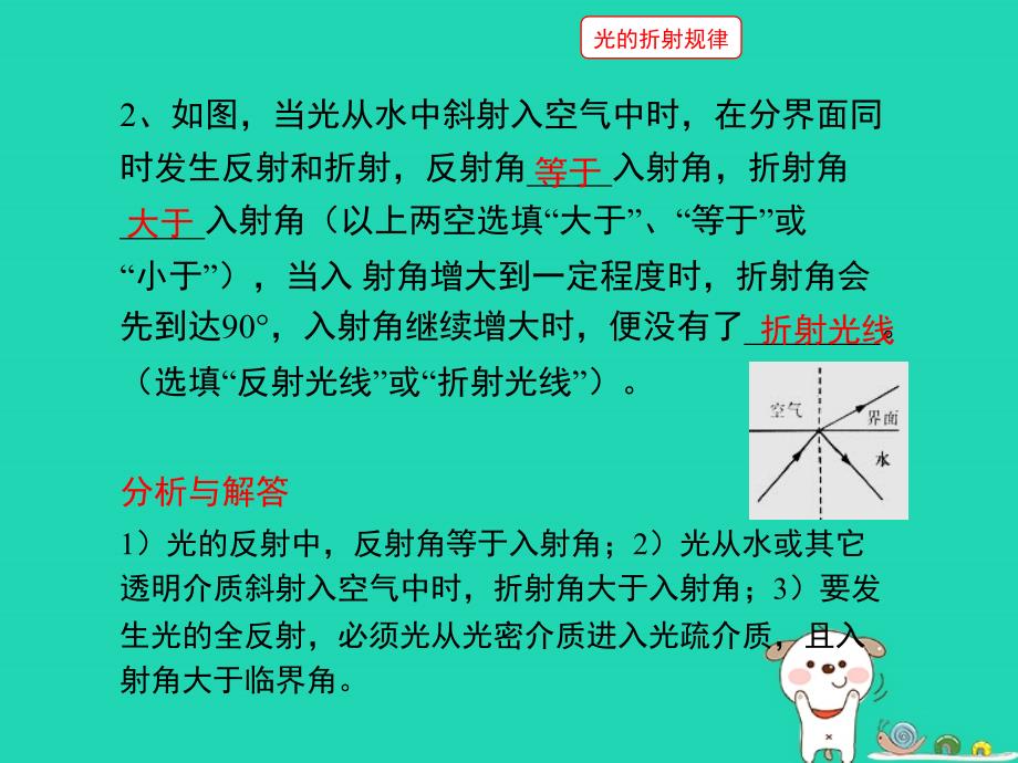 八年级物理上册3.4探究光的折射规律随堂练习课件新版粤教沪版_第3页