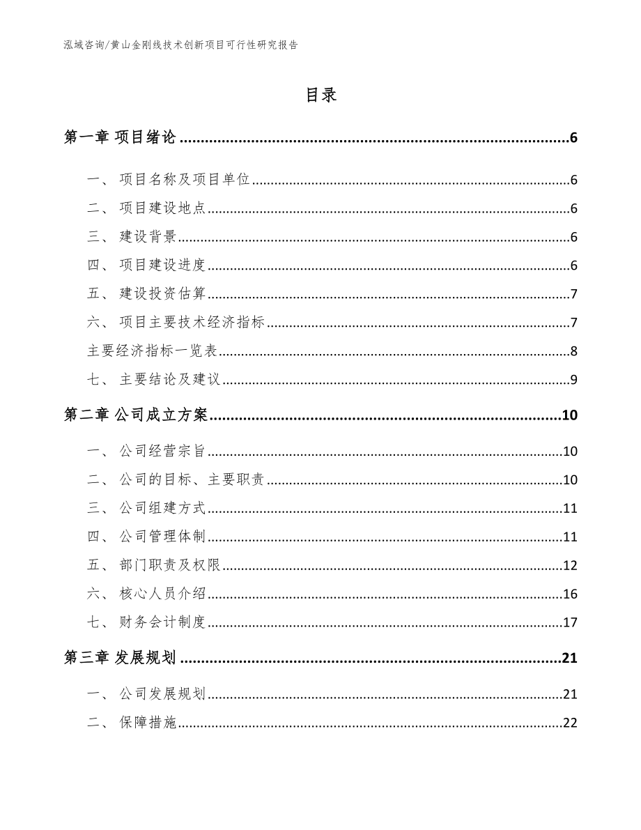 黄山金刚线技术创新项目可行性研究报告【范文参考】_第1页