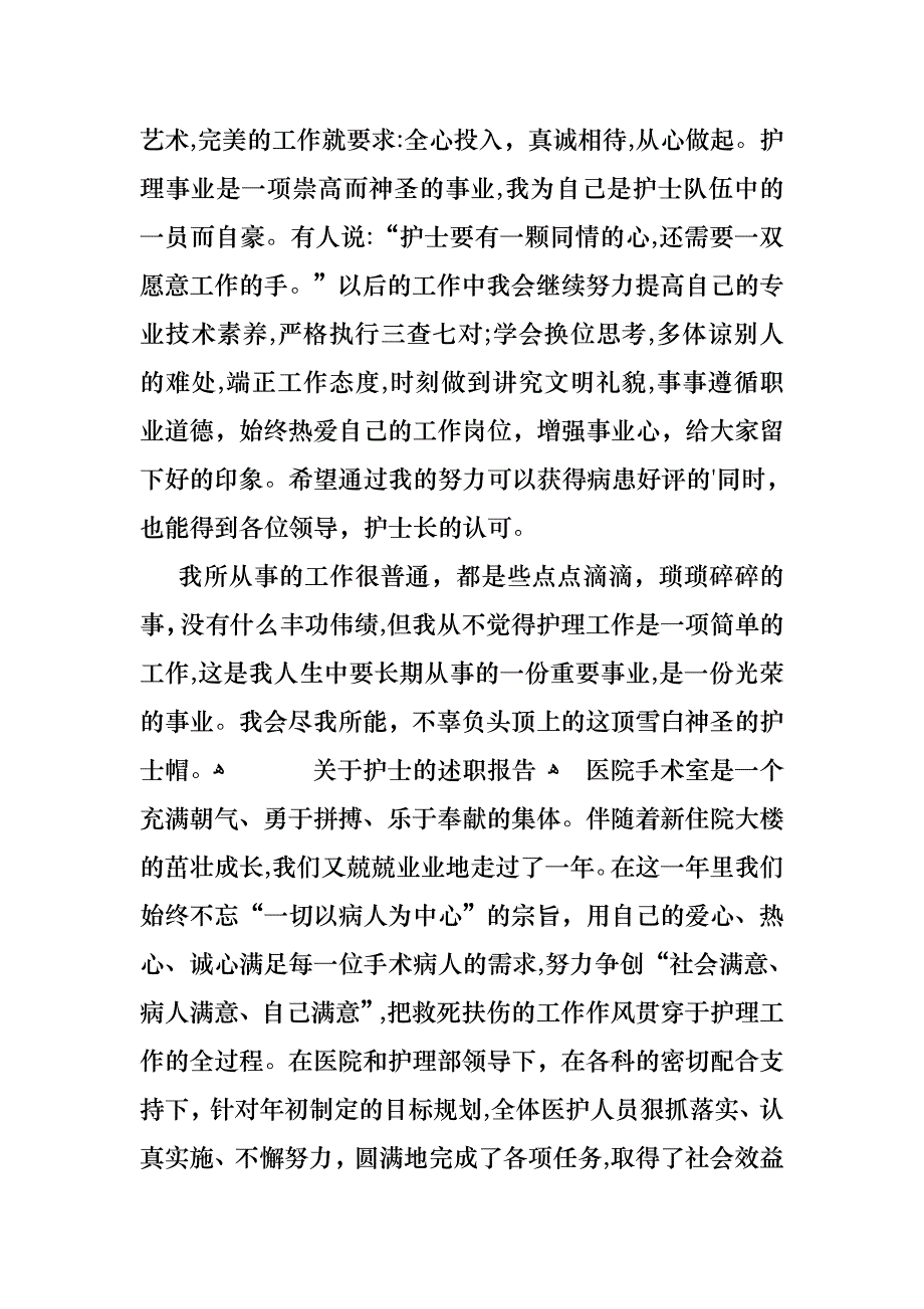 关于护士的述职报告范文_第2页