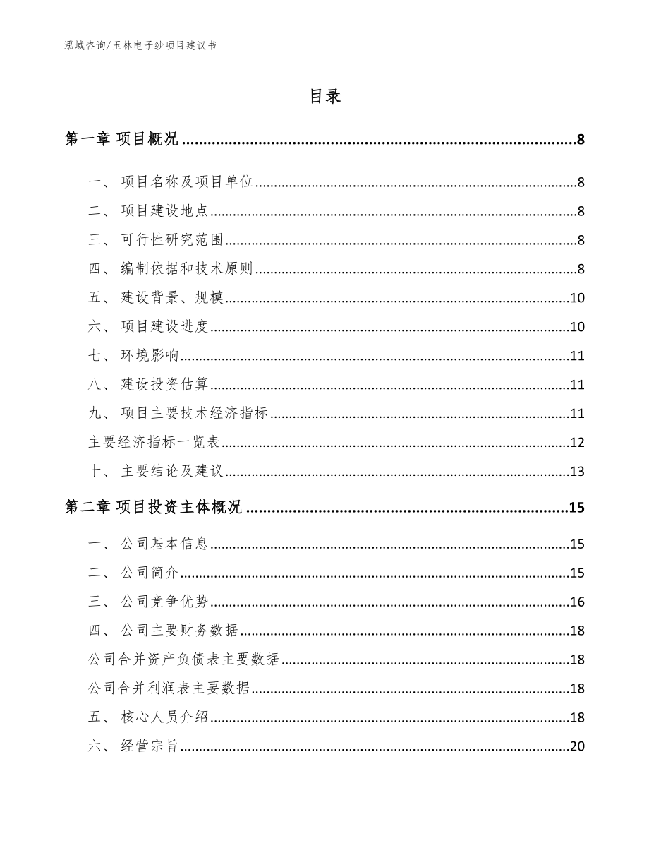 玉林电子纱项目建议书_模板范文_第1页