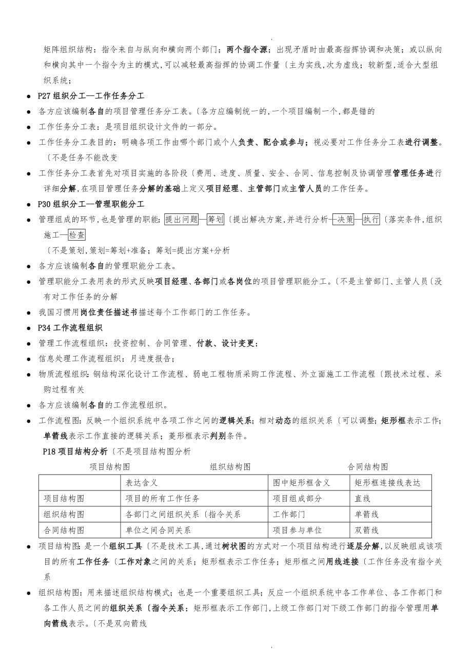 一级建造师建设工程项目管理重点笔记资料全_第5页