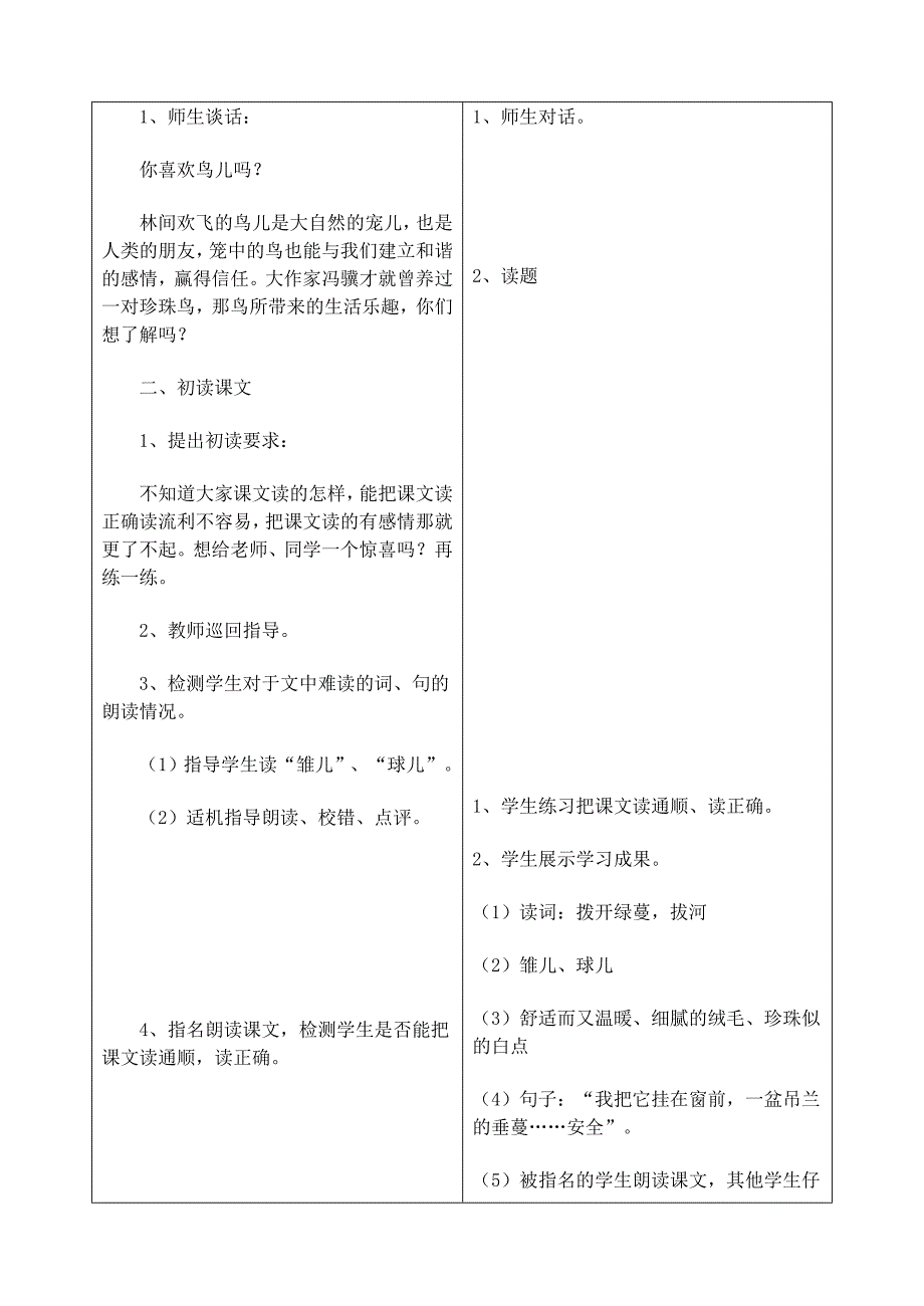 七年级语文下册 26珍珠鸟精品教案 沪教版_第4页