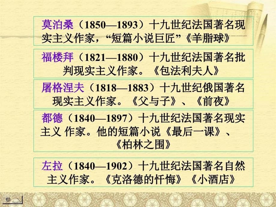 中学联盟甘肃省兰州市第十九中学七年级语文下册教学课件福楼拜家的星期天共13张PPT_第5页