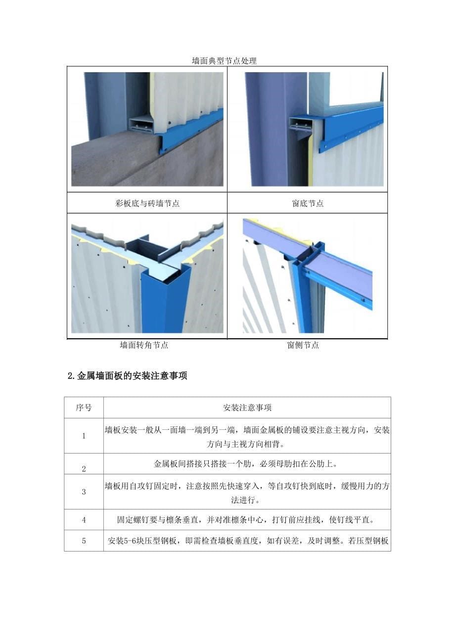 钢结构墙面与屋面围护系统安装施工方案_第5页