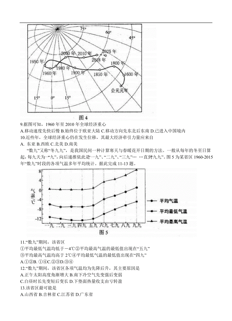 河北省唐山市2021届高三下学期3月第一次模拟考试 地理 (含答案)_第3页