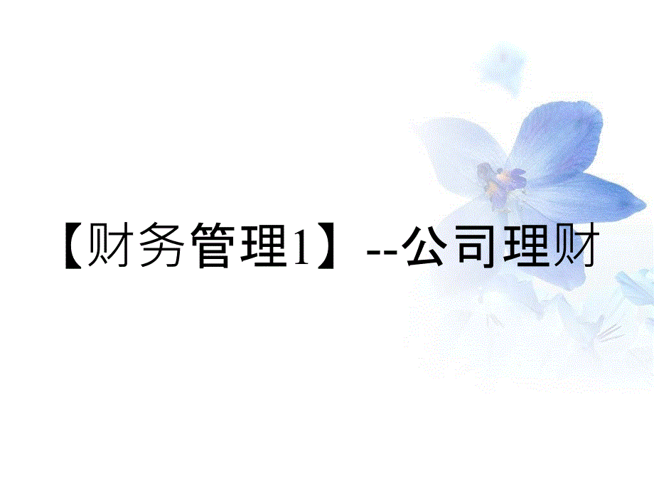 财务管理1公司理财_第1页