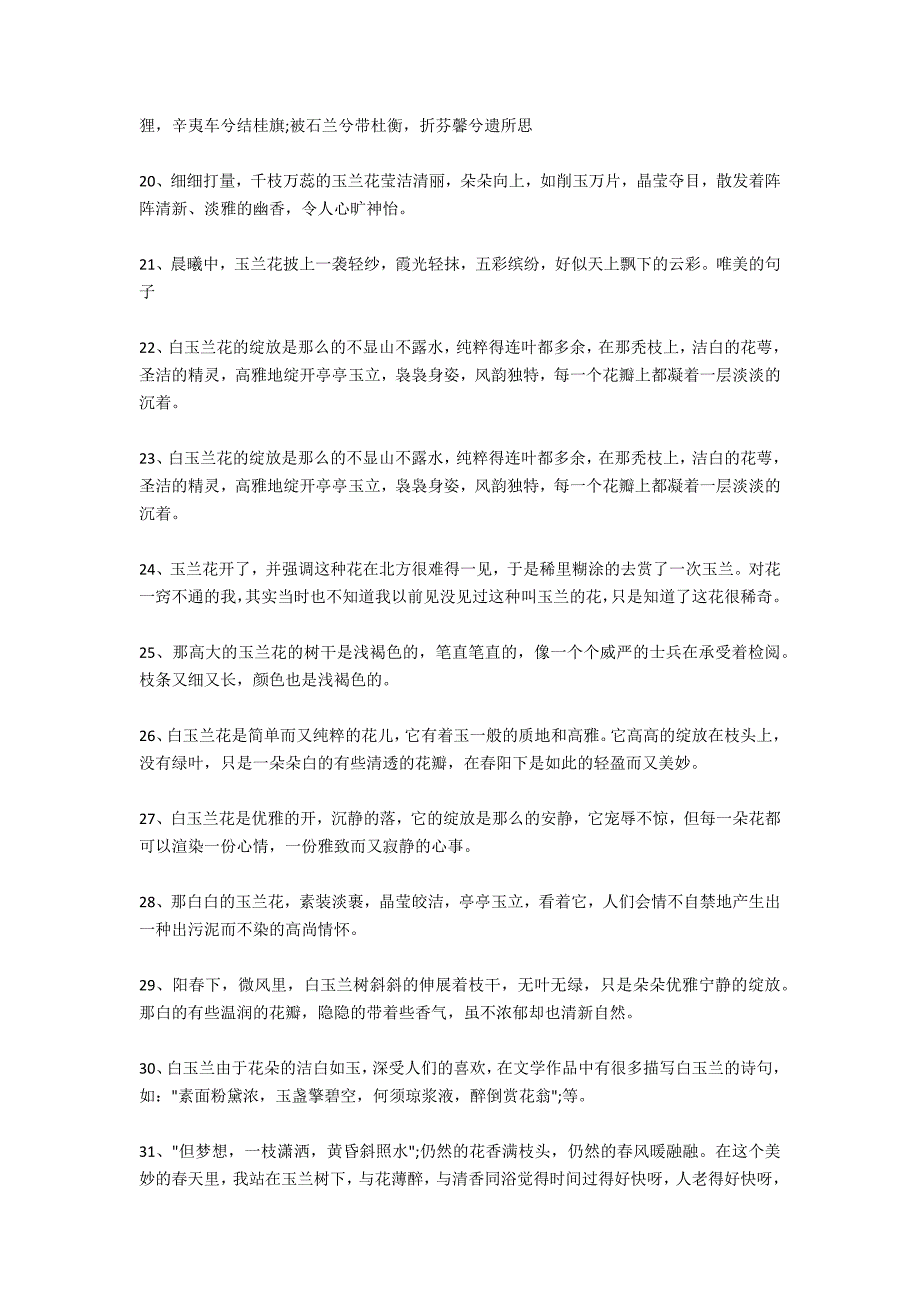 玉兰花的唯美句子 赏玉兰花发朋友圈的说说_第3页