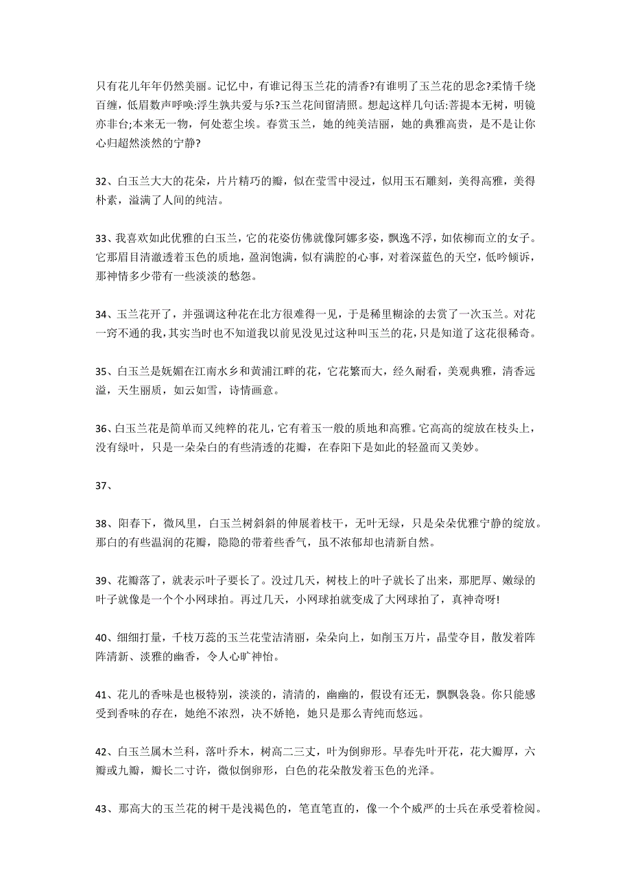 玉兰花的唯美句子 赏玉兰花发朋友圈的说说_第4页