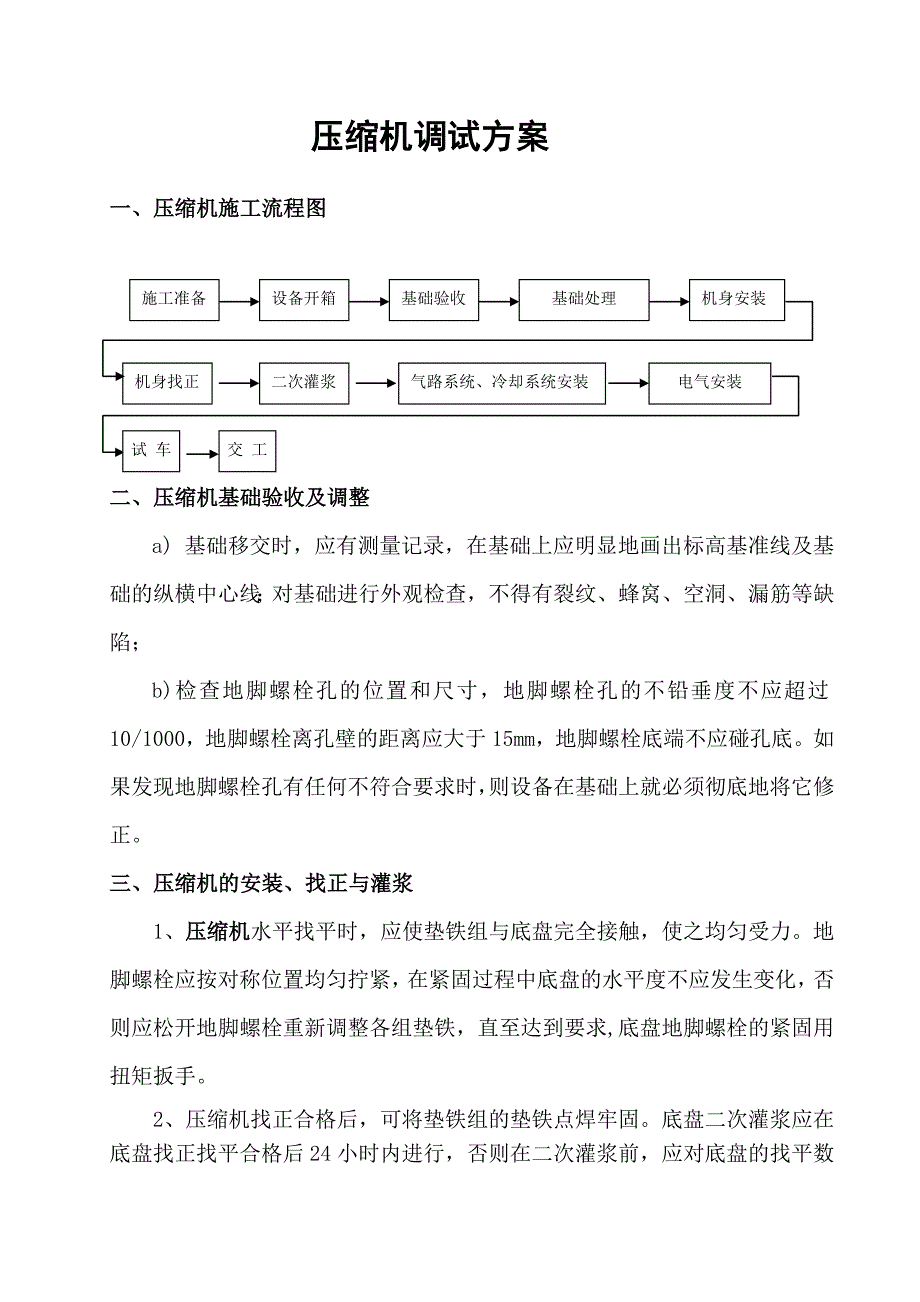 压缩机调试方案.doc_第1页