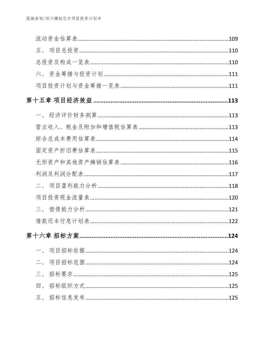 四川模拟芯片项目投资计划书【模板】_第5页