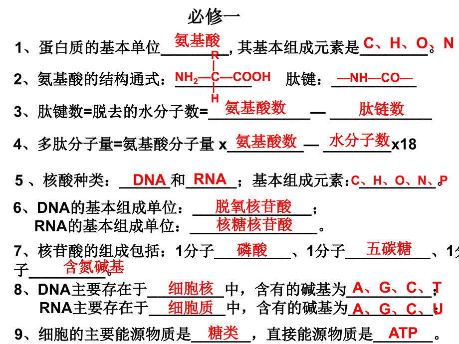 高中生物必修一、二、三基本知识清单(会考课件)_第2页