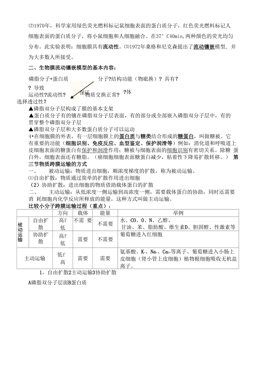 必修细胞的物质输入和输出知识点详解_第4页