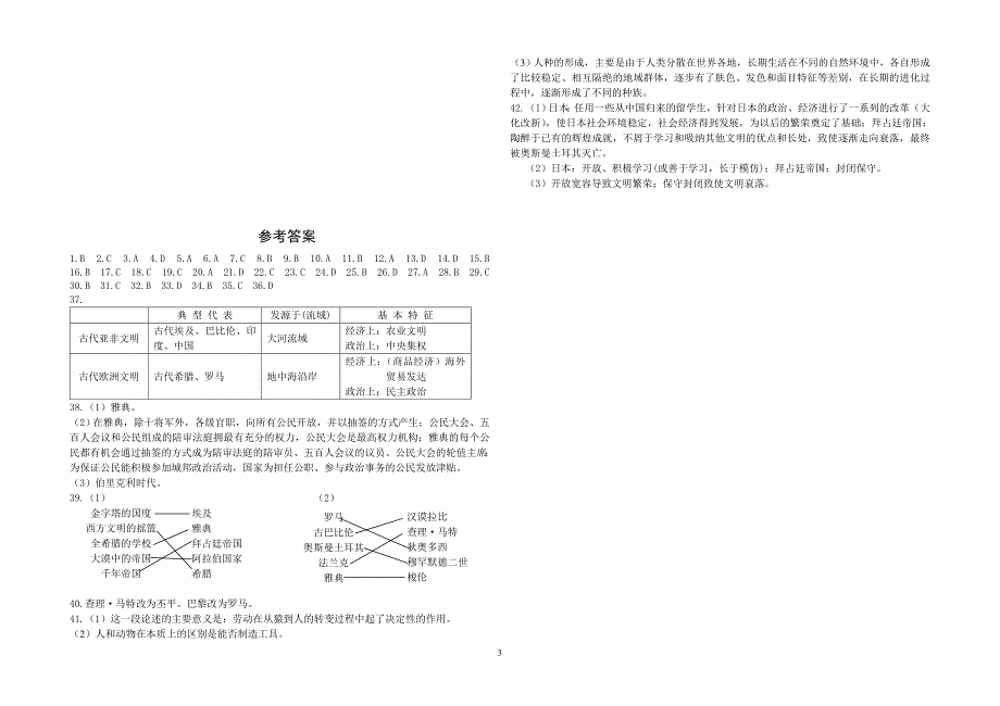 北师大版历史八年级下册第四单元测试题.doc_第3页