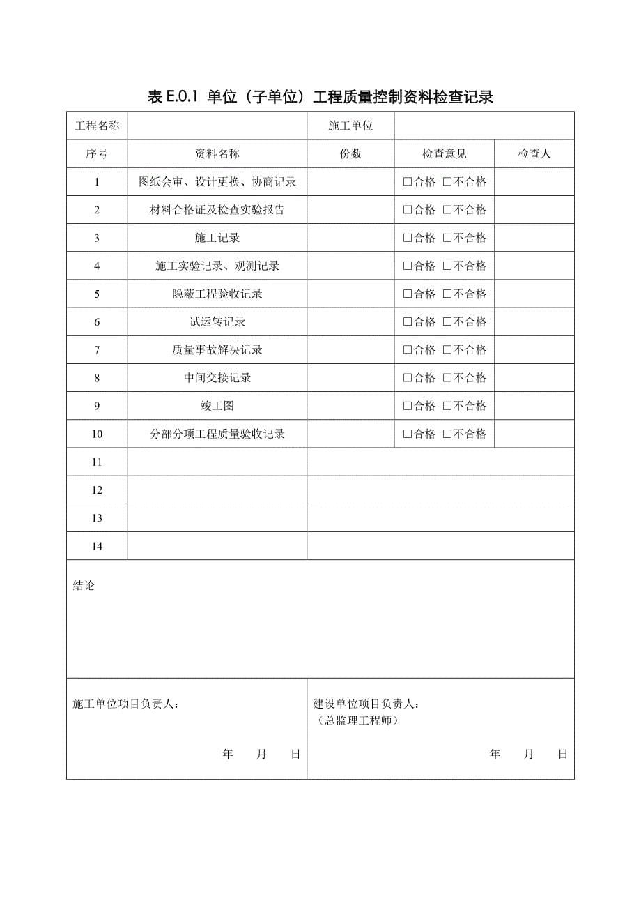 工业安装工程验收规范全套表格_第5页