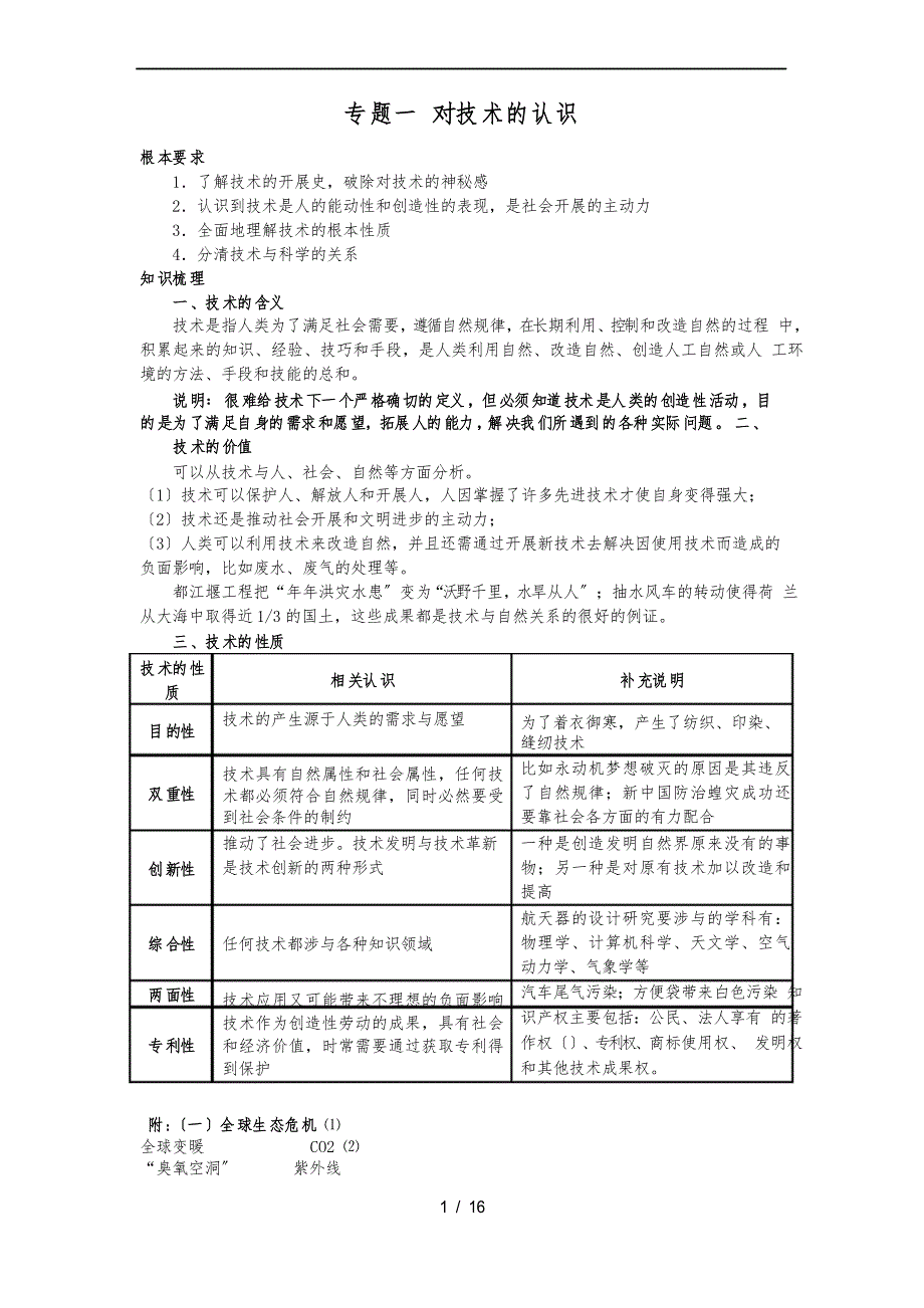 【终极完整】高中通用技术学业水平考试知识点汇总_第1页