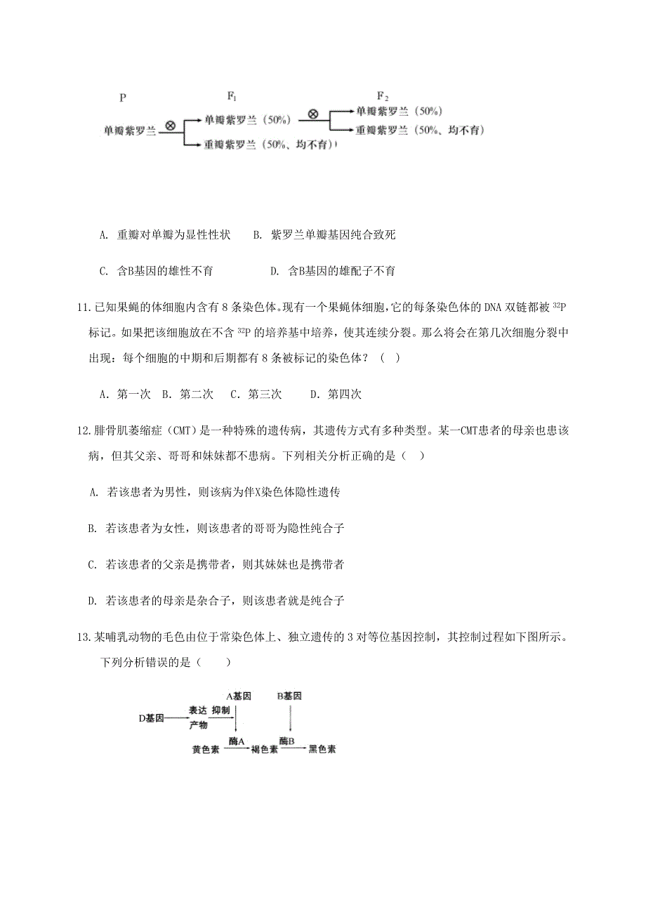 山东省济宁市鱼台县第一中学2021届高三生物上学期第一次月考10月试题_第4页