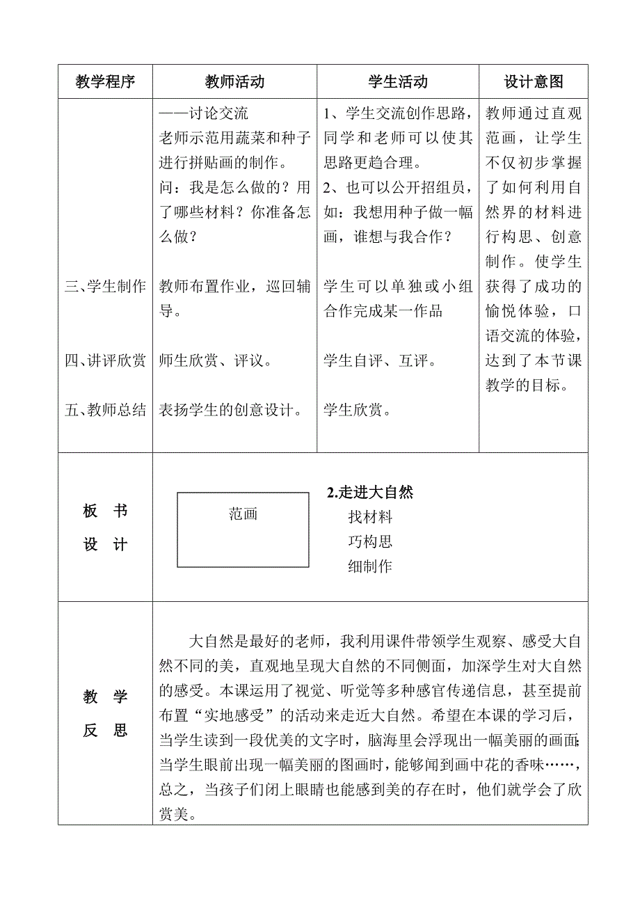 美术《走进大自然》教学设计_第2页