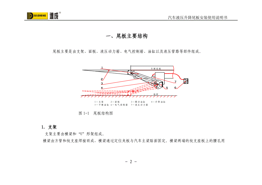 汽车尾板安装使用说明书(改版)_第4页