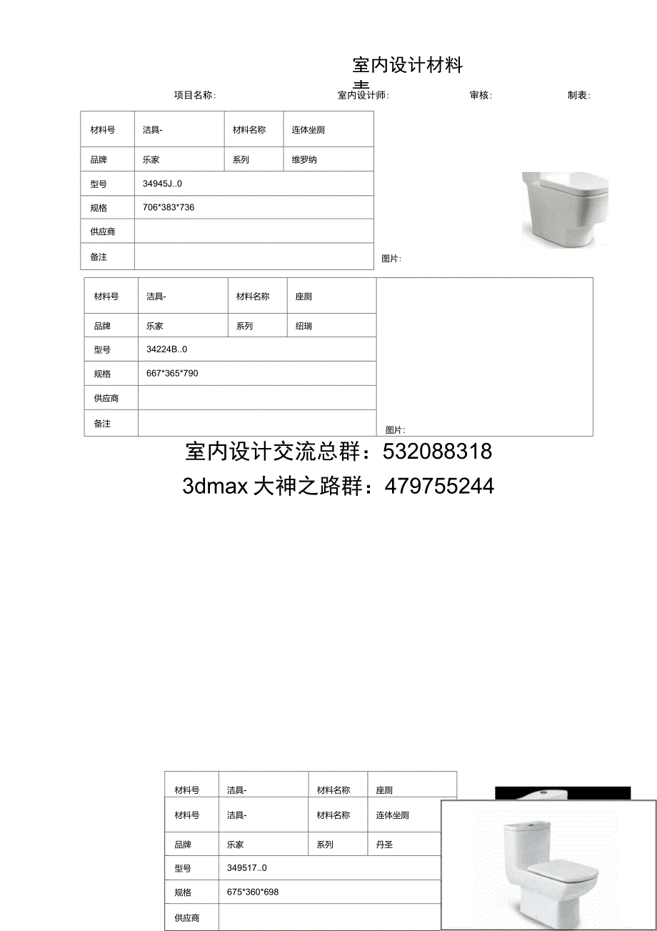 常用洁具材料表汇总_第2页