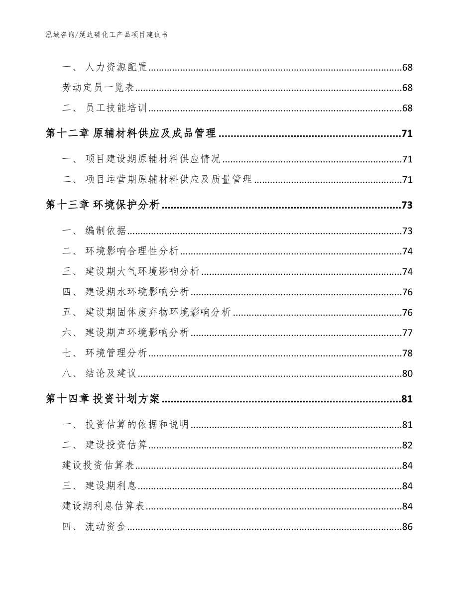 延边磷化工产品项目建议书_第5页