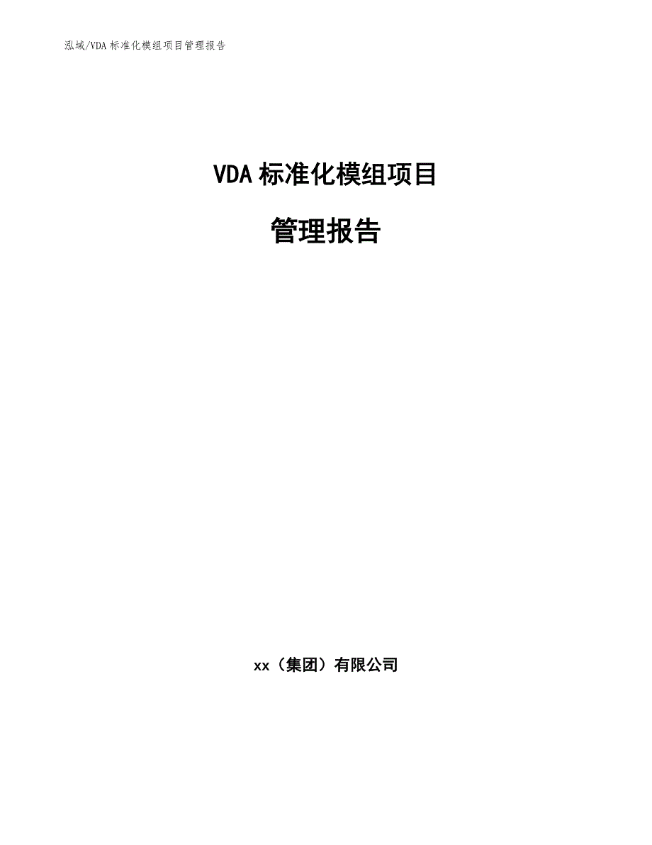 VDA标准化模组项目管理报告（范文）_第1页