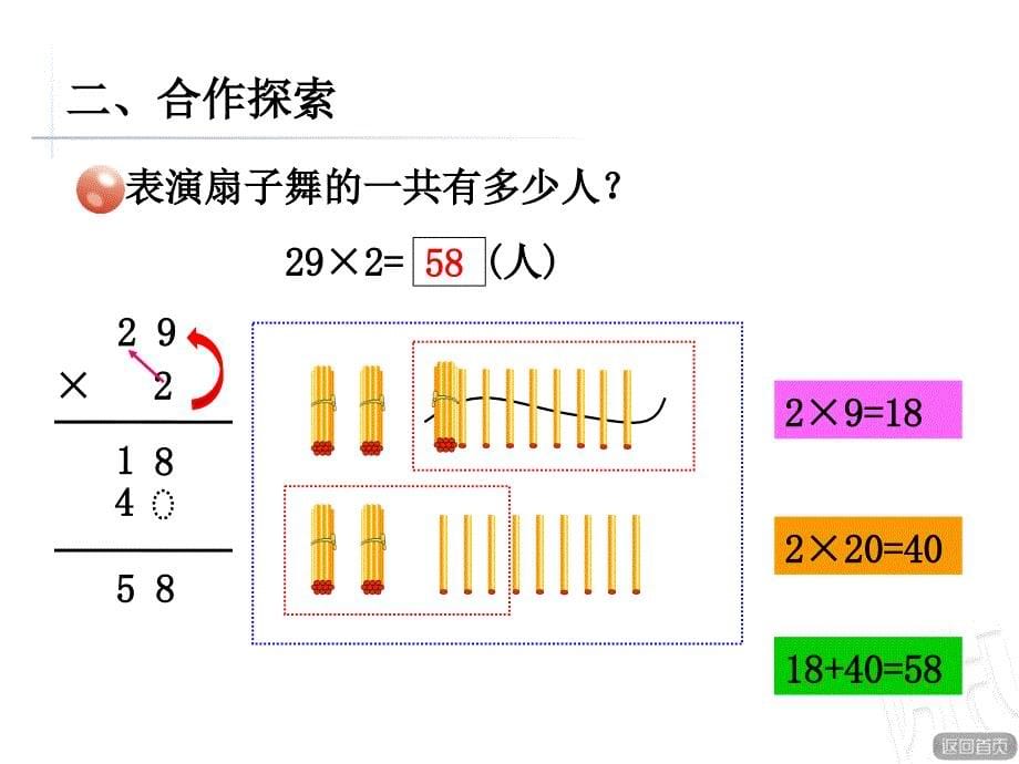 青岛版数学三年级上册第二单元信息窗2《两位数乘一位数（进位）》ppt课件_第5页