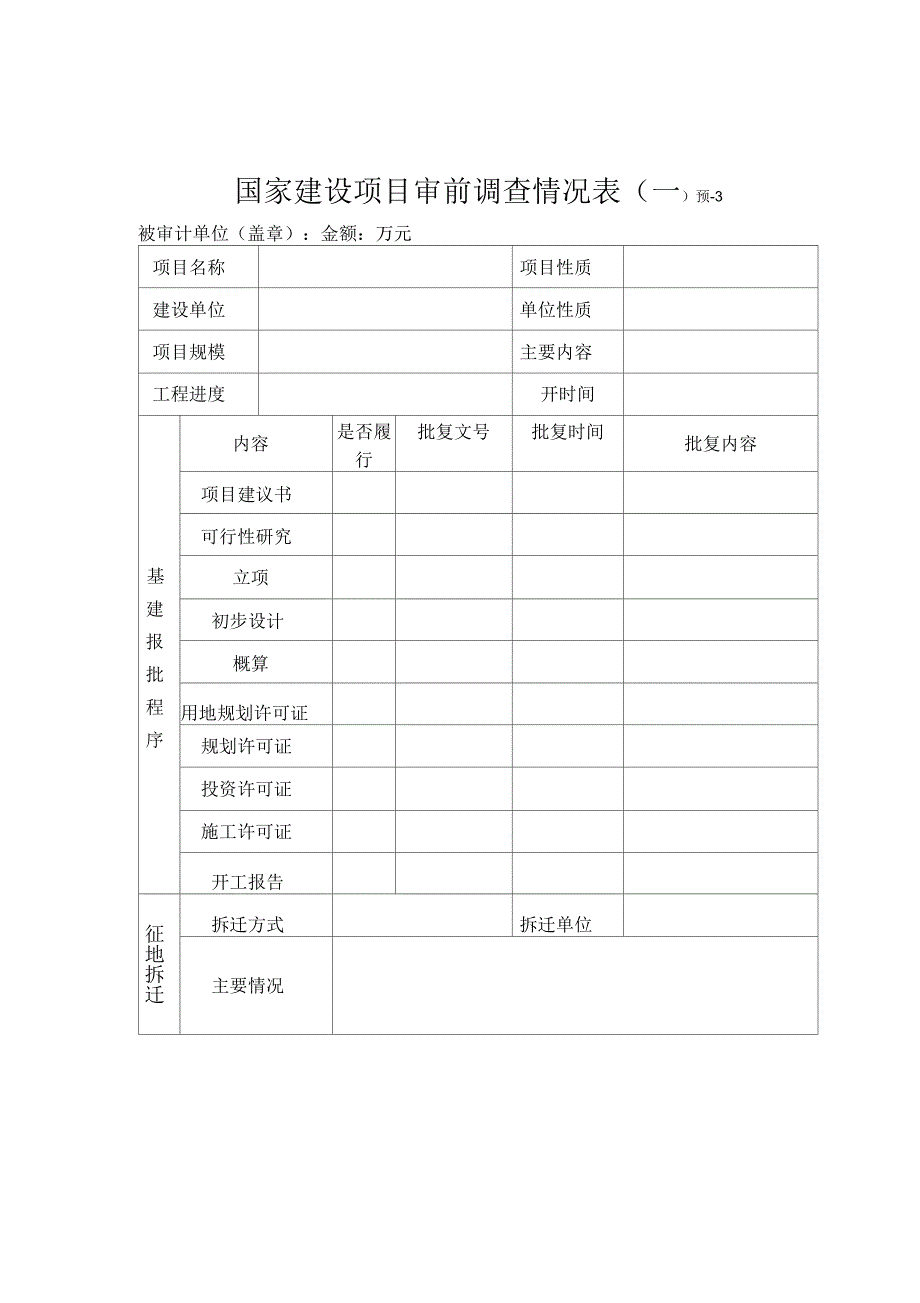 国家建设项目审前调查记录表_第1页