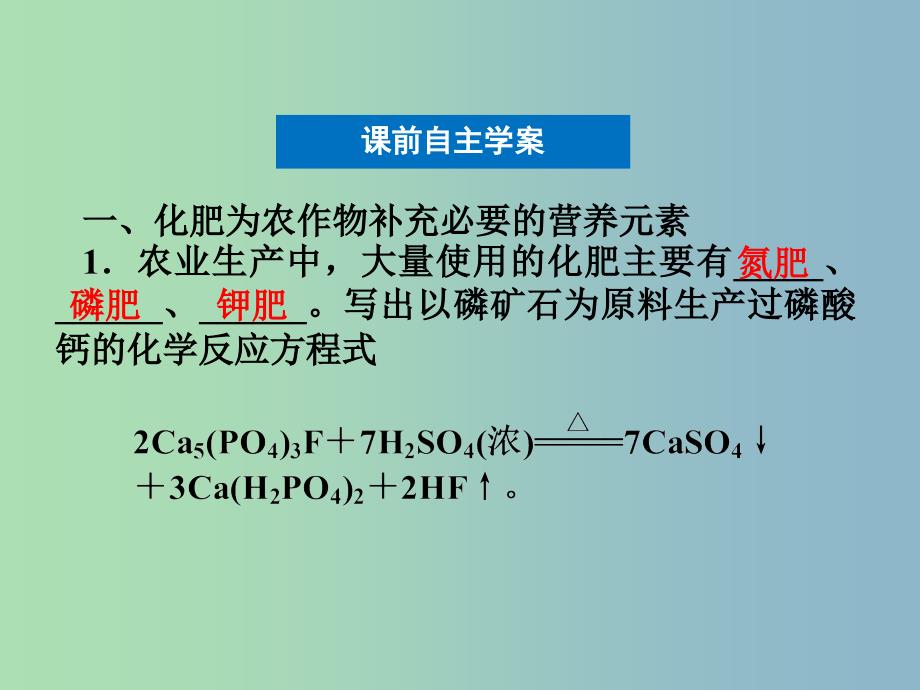 高中化学第四单元化学与技术的发展课题1化肥和农药1课件新人教版.ppt_第3页