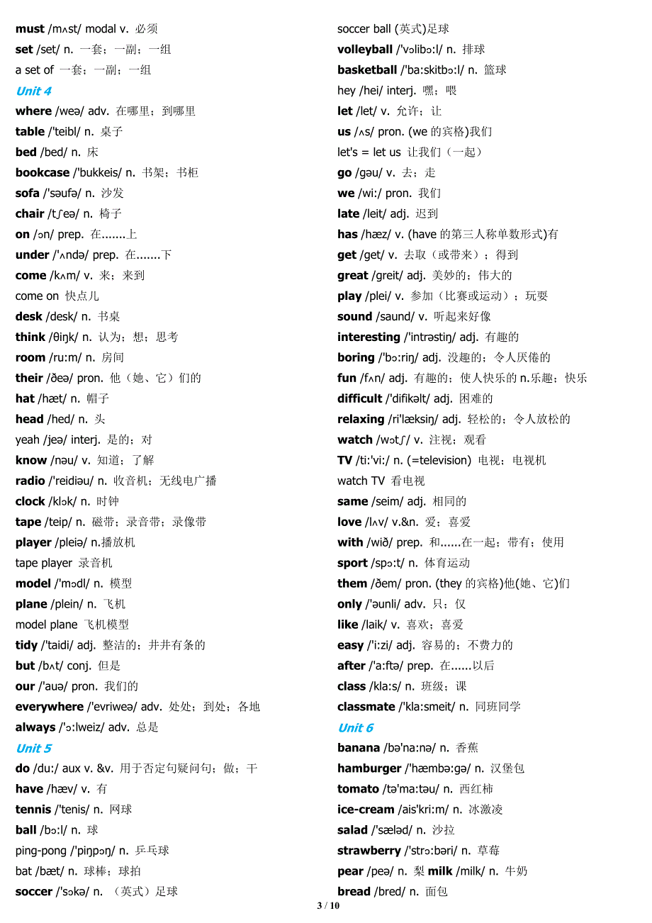 (完整word版)人教版七年级上下册英语单词表带音标.doc_第3页