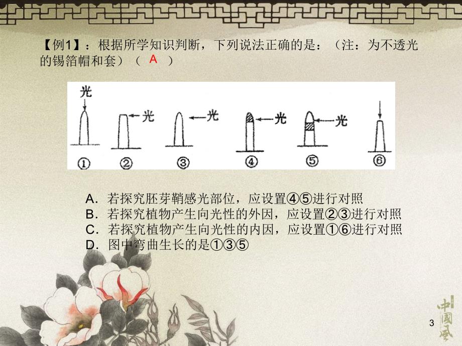 考点分析近几年新课标试题中对生长素的发现与作用_第3页