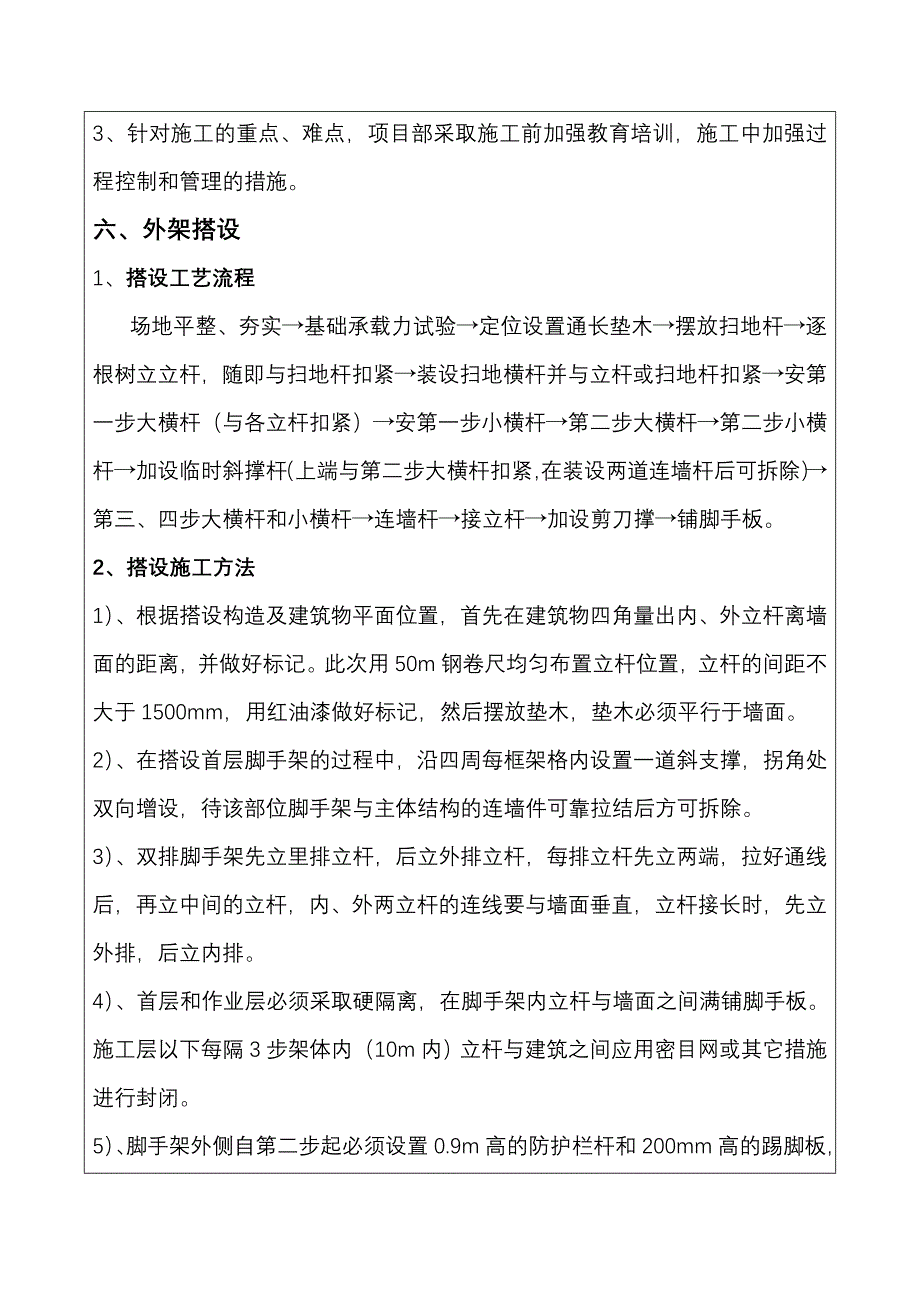 脚手架技术交底大全记录表_第3页