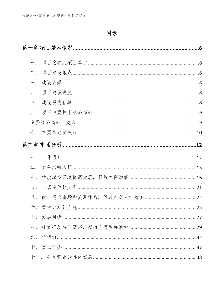 靖江市农村现代化项目建议书_第1页