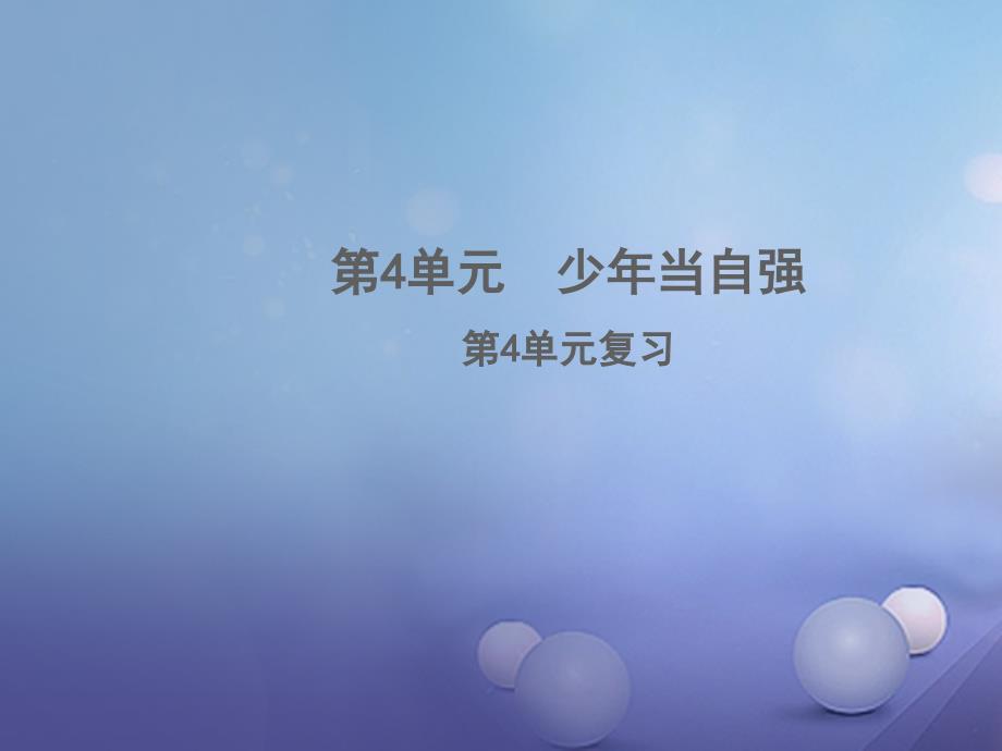 季版七年级道德与法治上册第四单元少年当自强复习课件北师大版_第1页