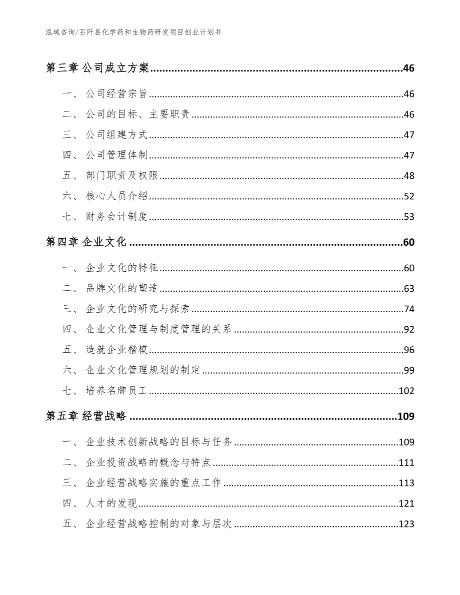 石阡县化学药和生物药研发项目创业计划书【模板范文】_第3页