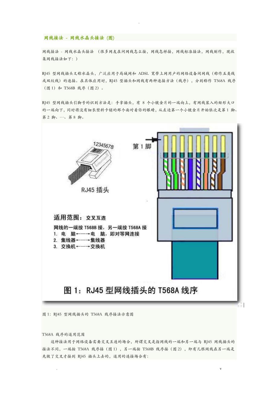 网线接法图解包括水晶头和插座_第1页