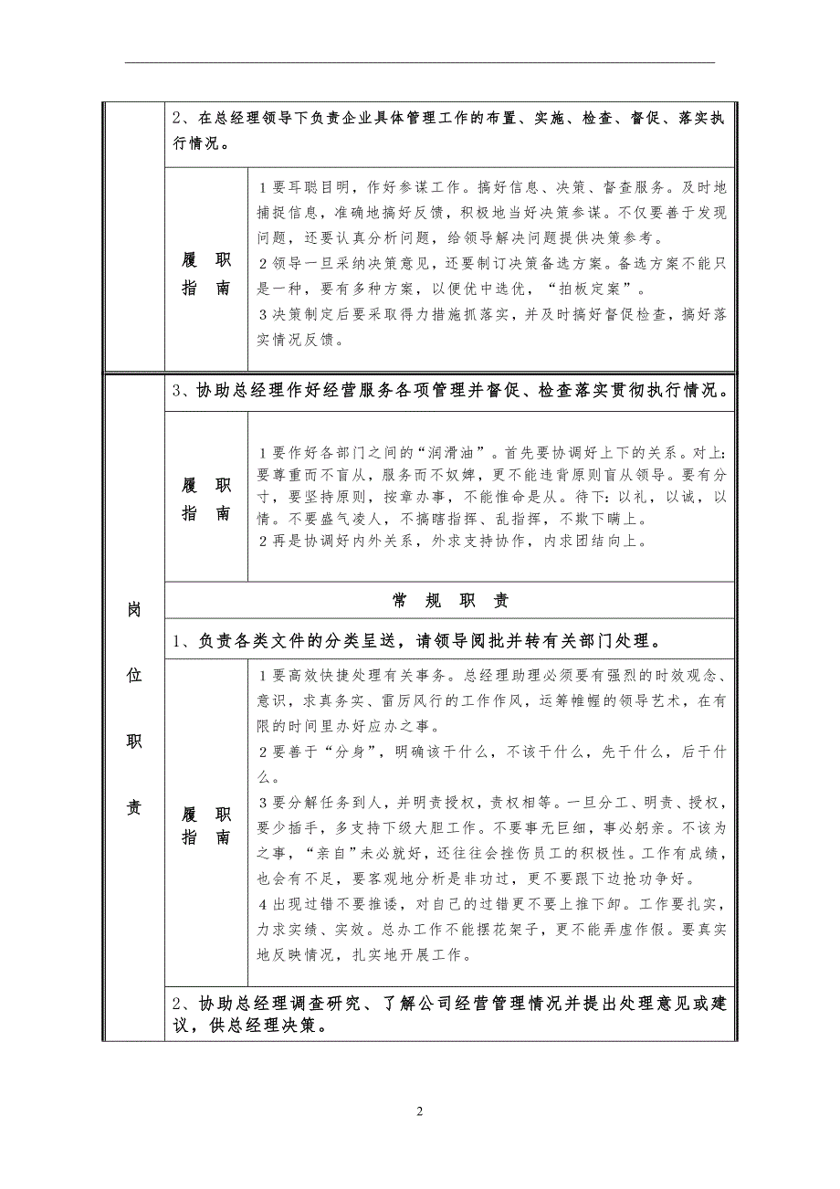 【总经理助理】岗位说明书_第2页