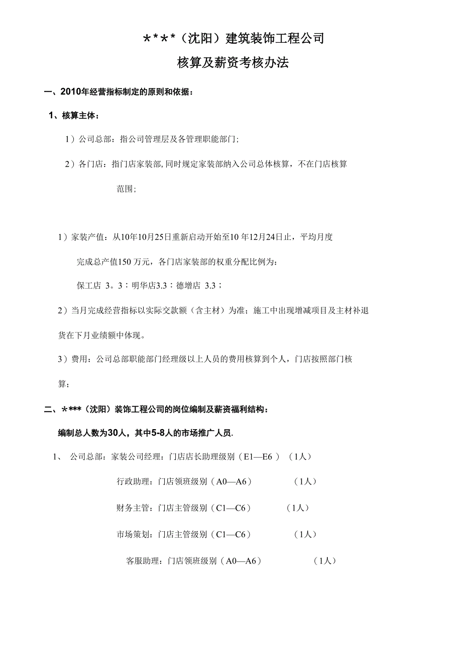 家装考核方案_第1页
