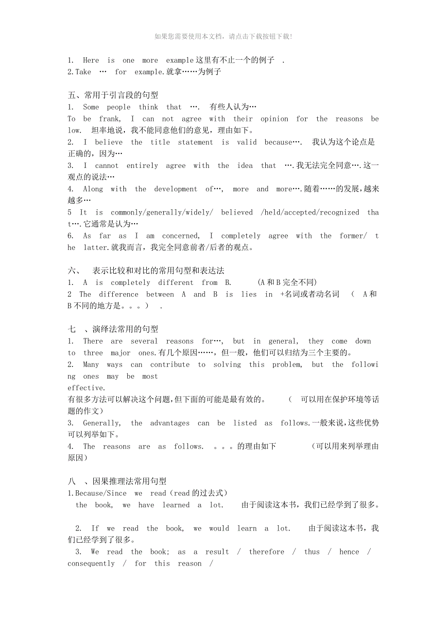 英语作文常用表达及模板_第3页