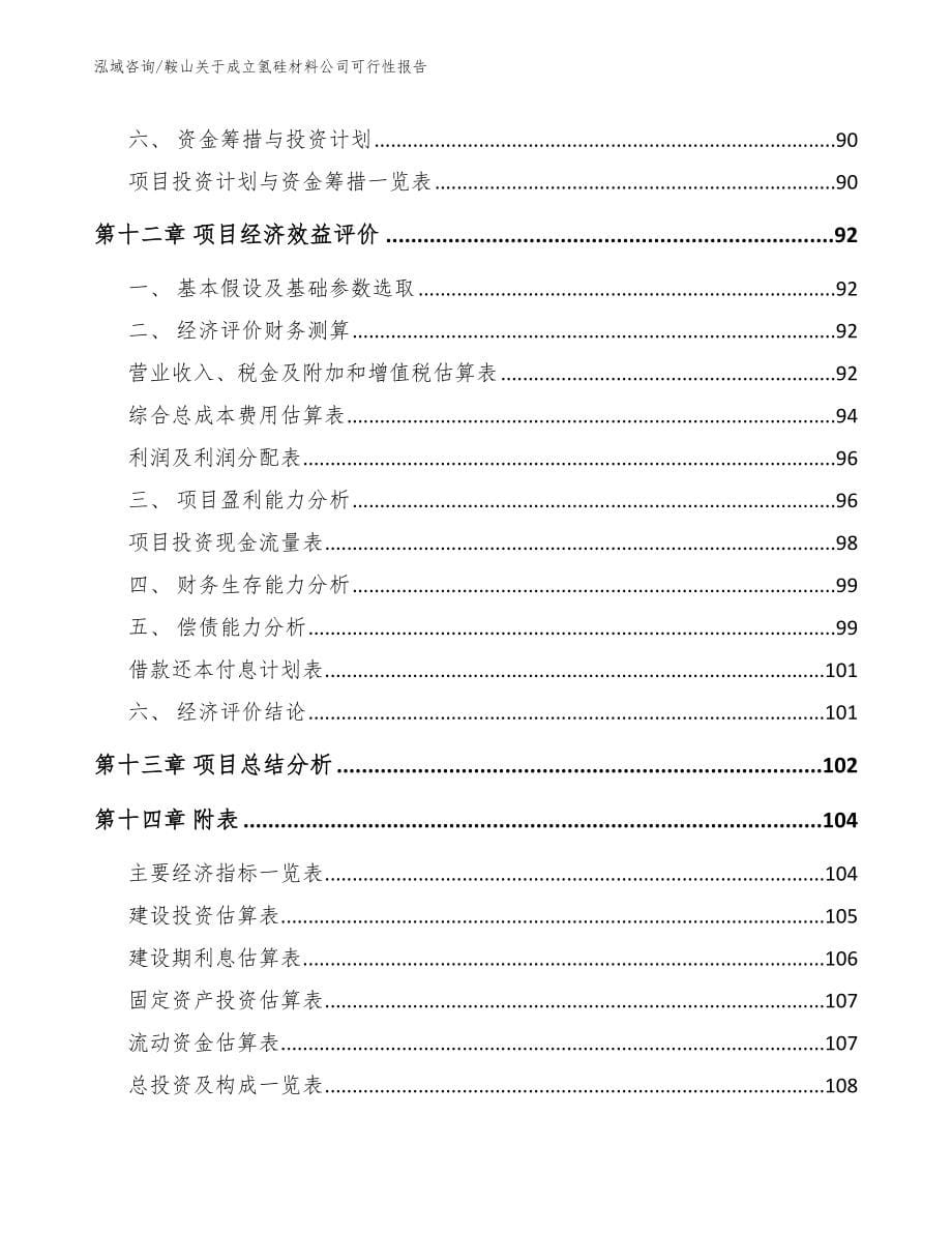 鞍山关于成立氢硅材料公司可行性报告（模板）_第5页