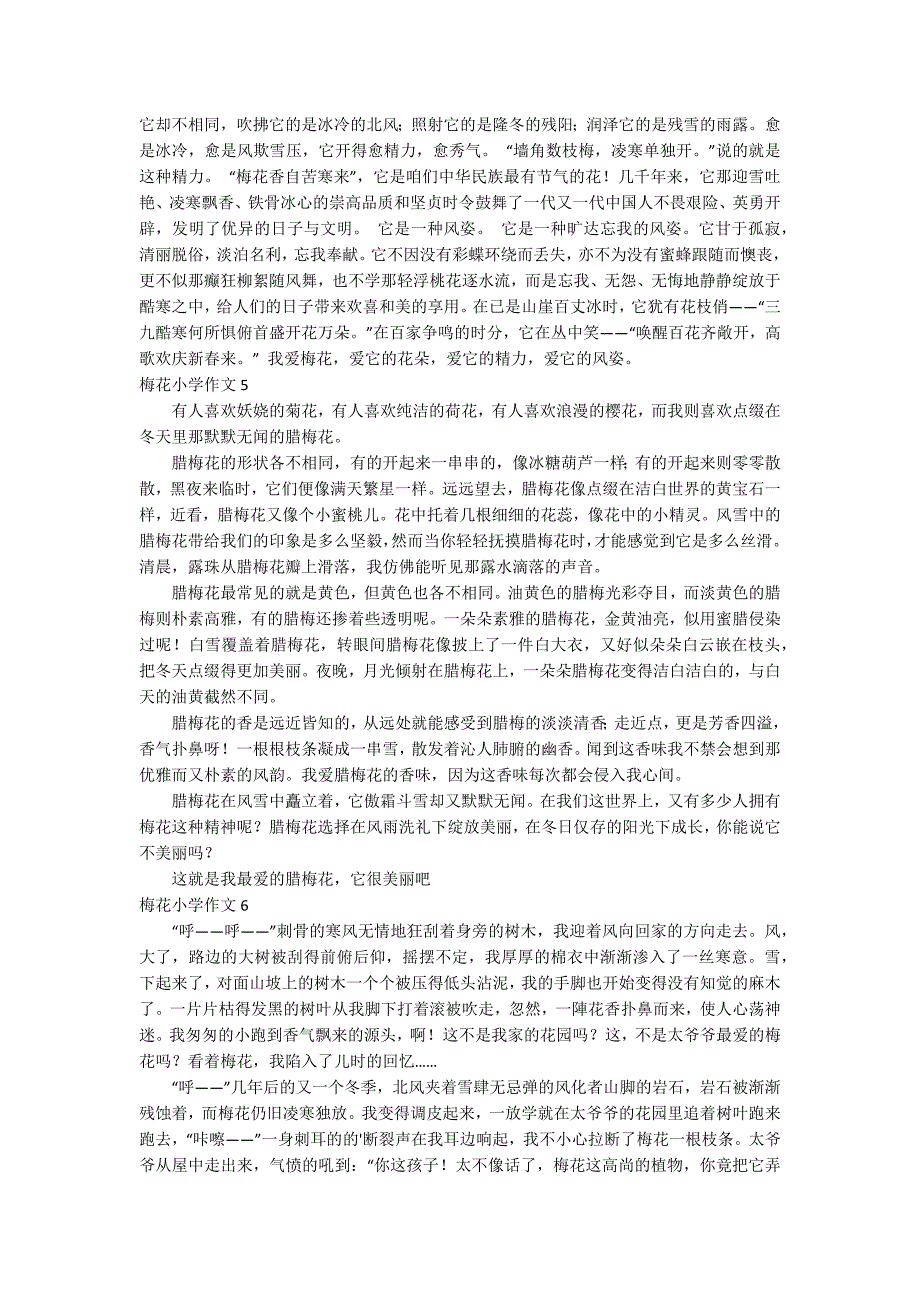 梅花小学作文_第3页