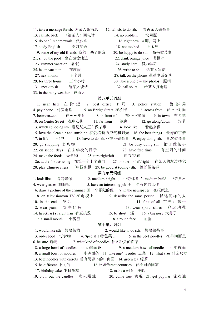 初一下册英语短语_第4页