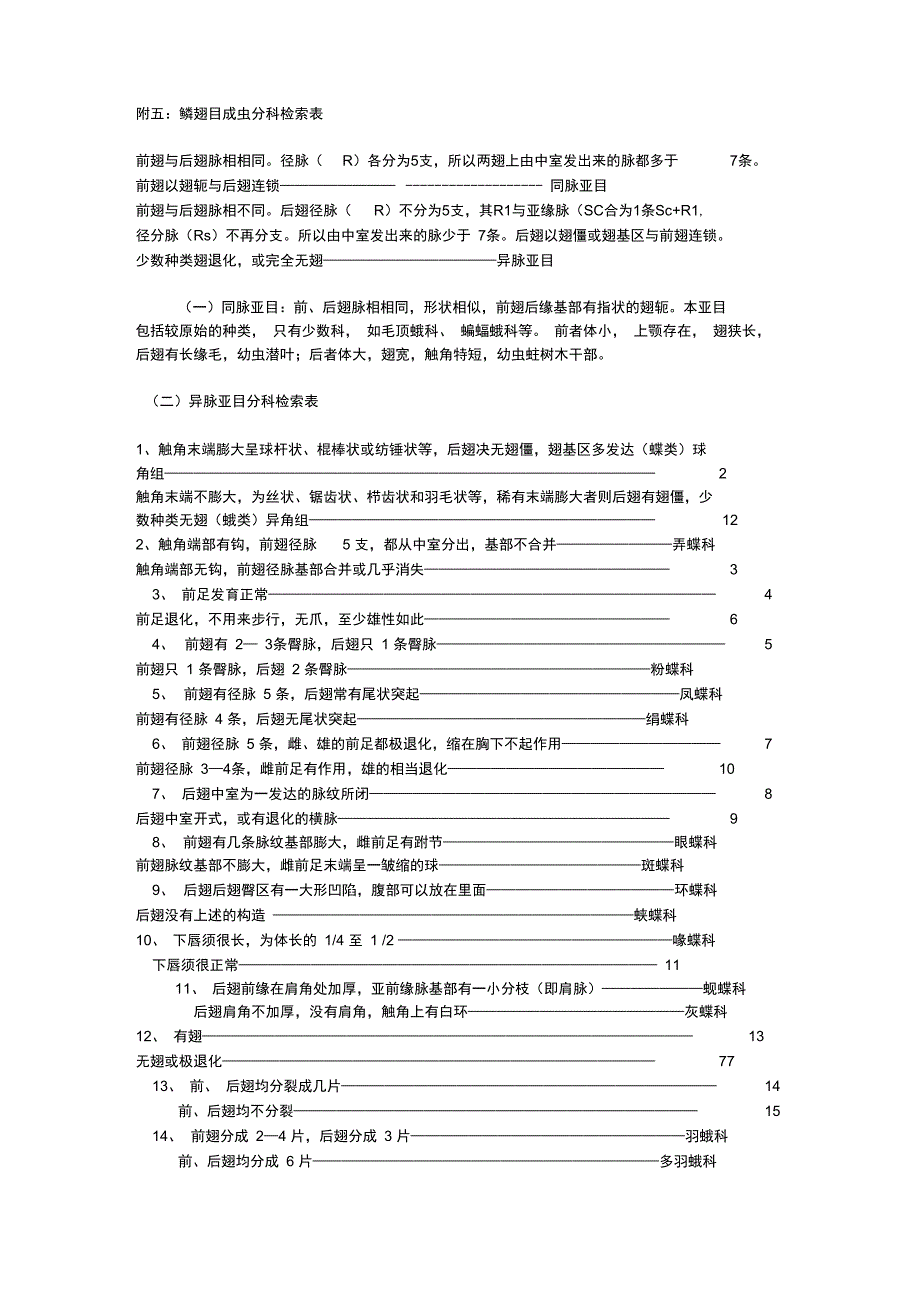 鳞翅目检索表_第1页