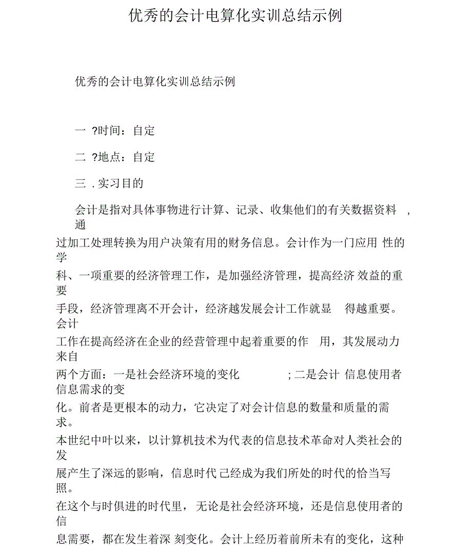 会计电算化实训总结示例_第1页