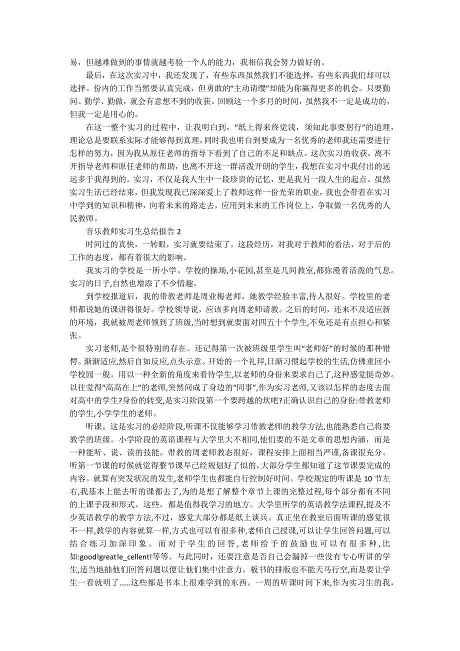 音乐教师实习生总结报告_第5页