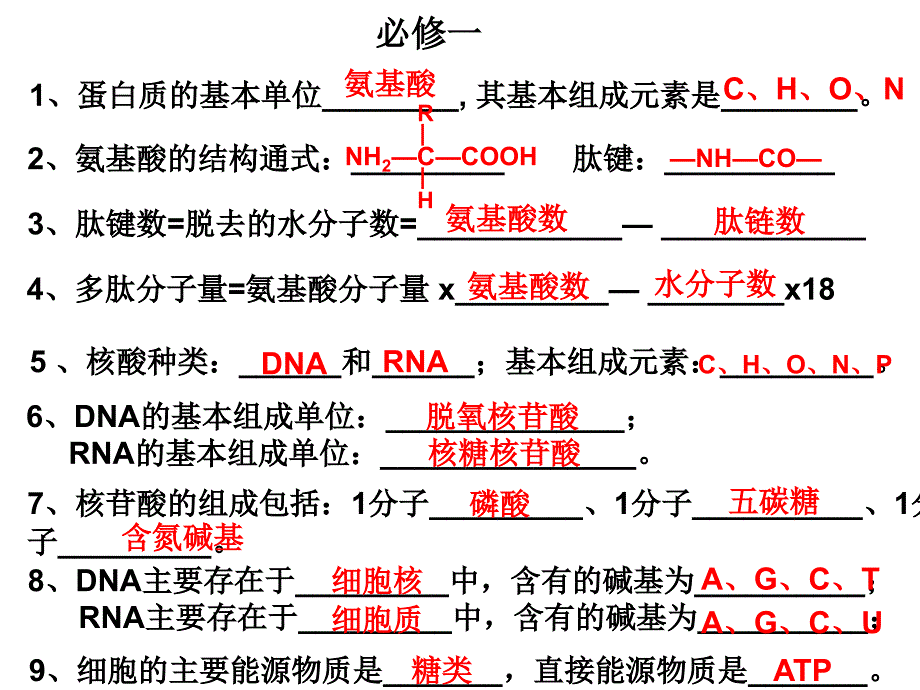 高中生物必修一二三基本知识背记检查清单_第2页