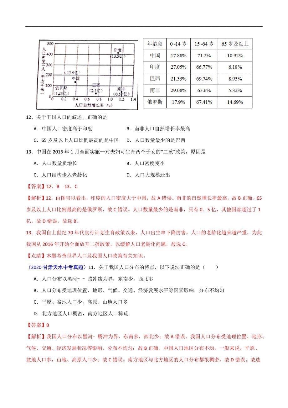 2020年中考真题地理试题分项汇编（全国版）(三)中国地理概况（第05期）（解析版）.docx_第5页