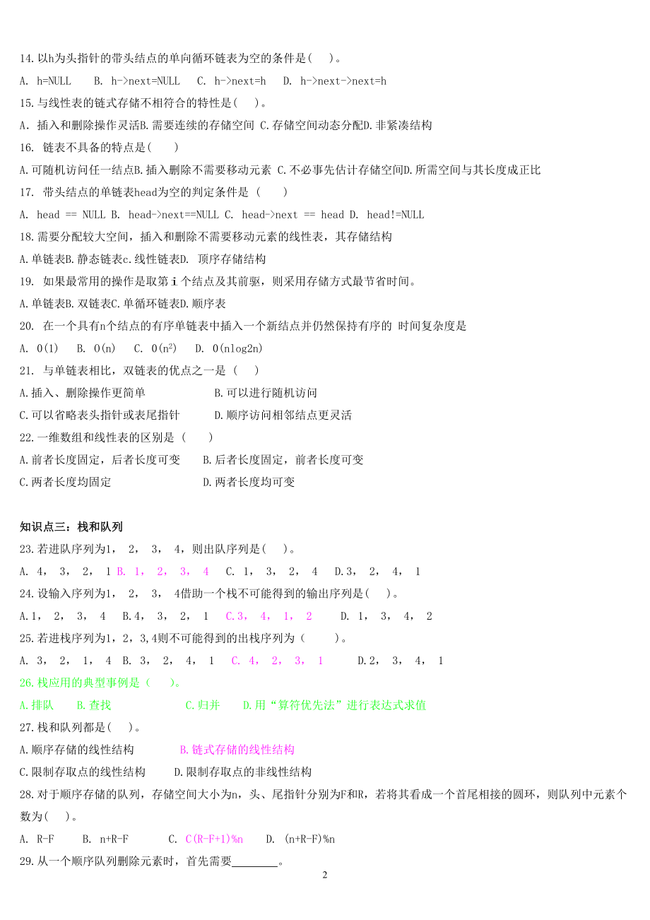 数据结构与算法题库下发版.doc_第2页